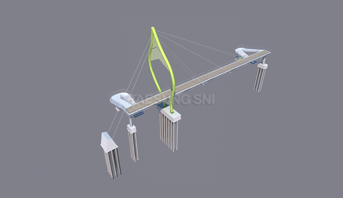 BIM, Songdo Central Park's Pedestrian Cable Stayed Bridge, South Korea