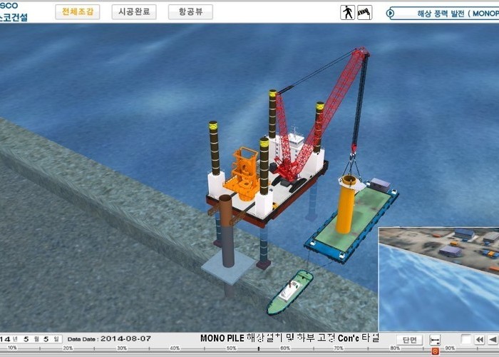 Building BIM based construction management system, Offshore Wind force's Monopile